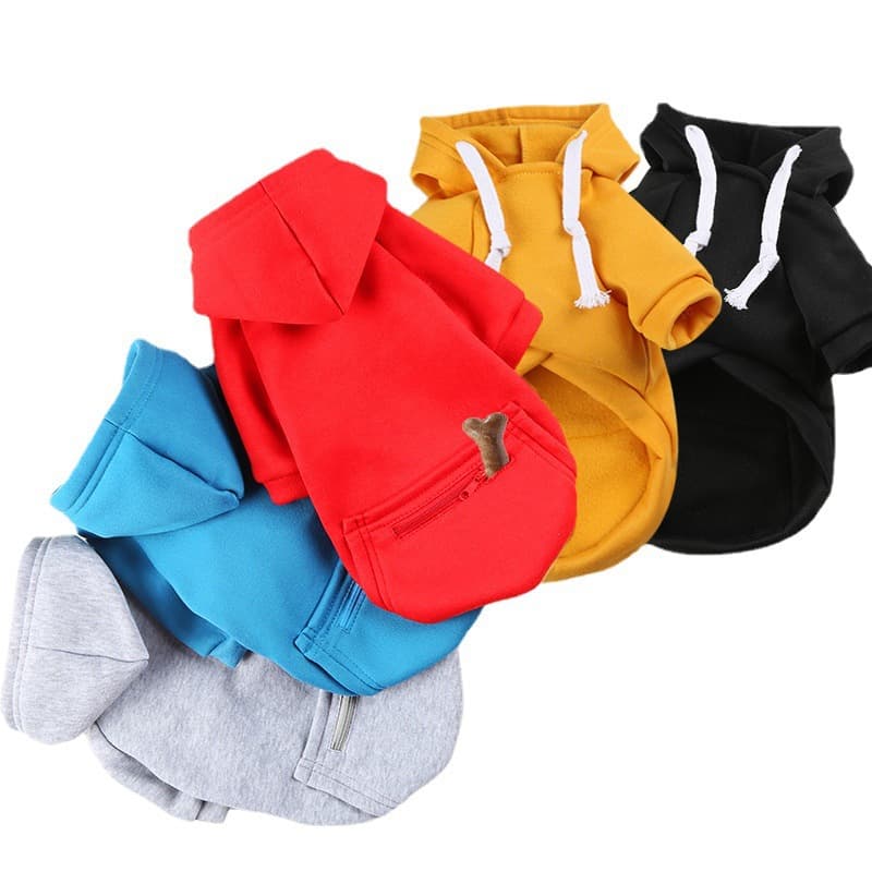 Zipper Pocket Dog Sweater for Small Medium Large Dogs And Cats Casual Style Polyester Material Pet Clothes Teddy Bichon French Bulldog
