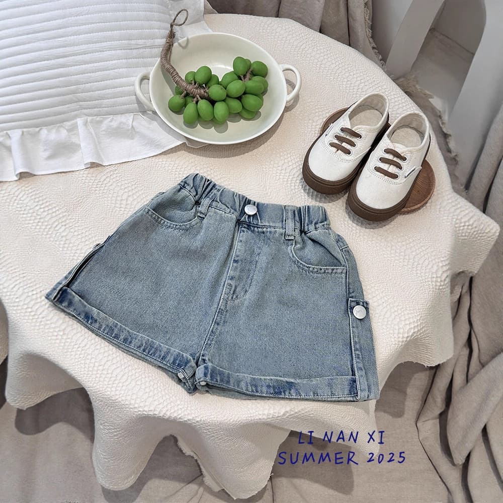 240068 Kids Denim Shorts 2025 Summer New Girls' Stylish Versatile Casual Hot Pants for Girls