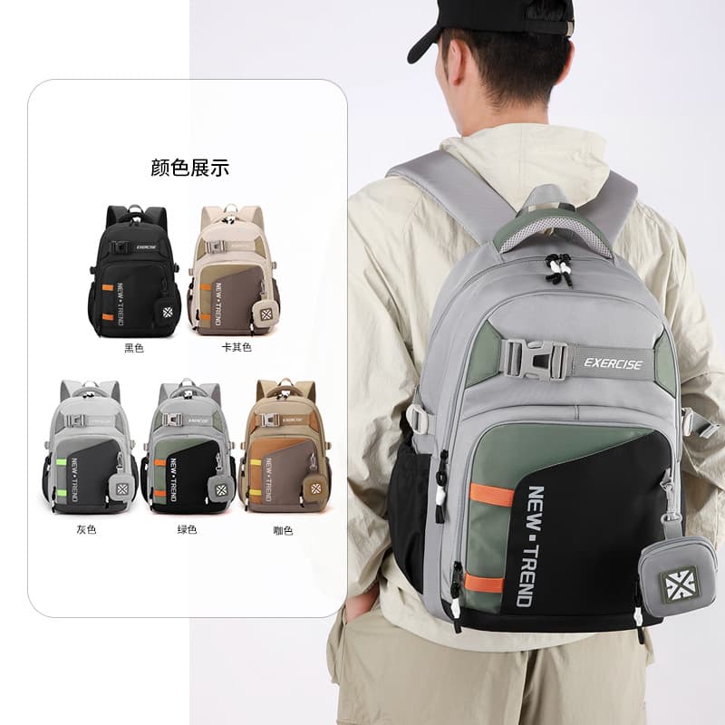 Lightweight nylon travel bag backpack for women 2025 new large capacity leisure sports mountaineering bag men's school bag backpack