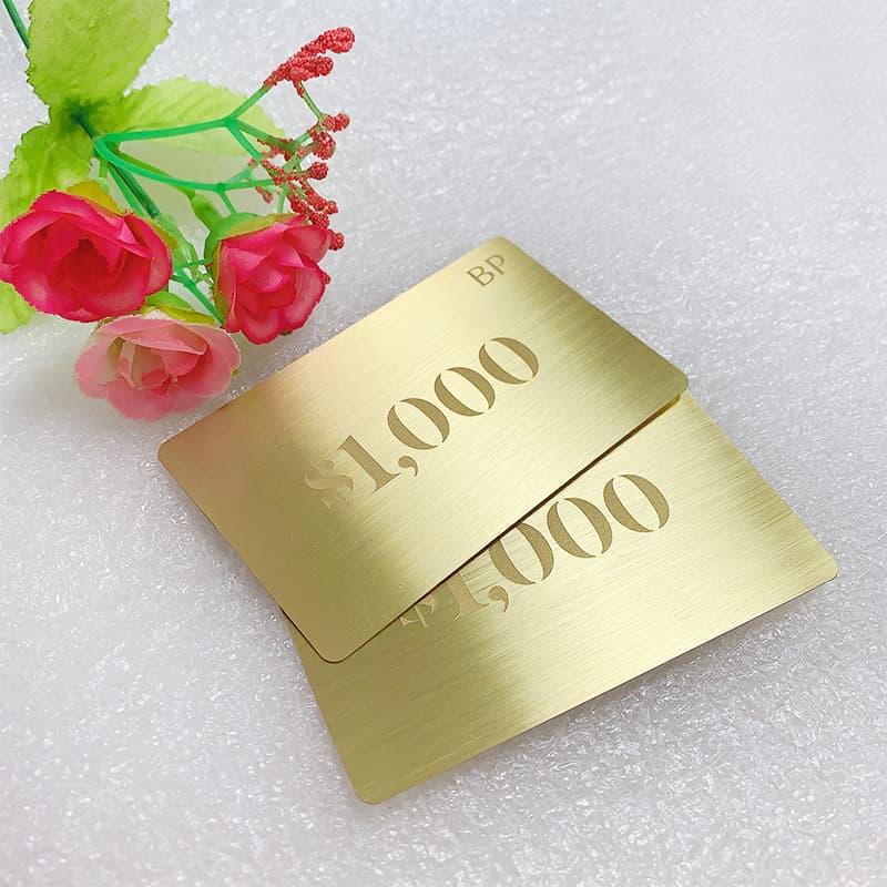 Stainless steel brushed business cards, copper nameplates, logo screen printing, various sign printing, design from provided images for business cards.