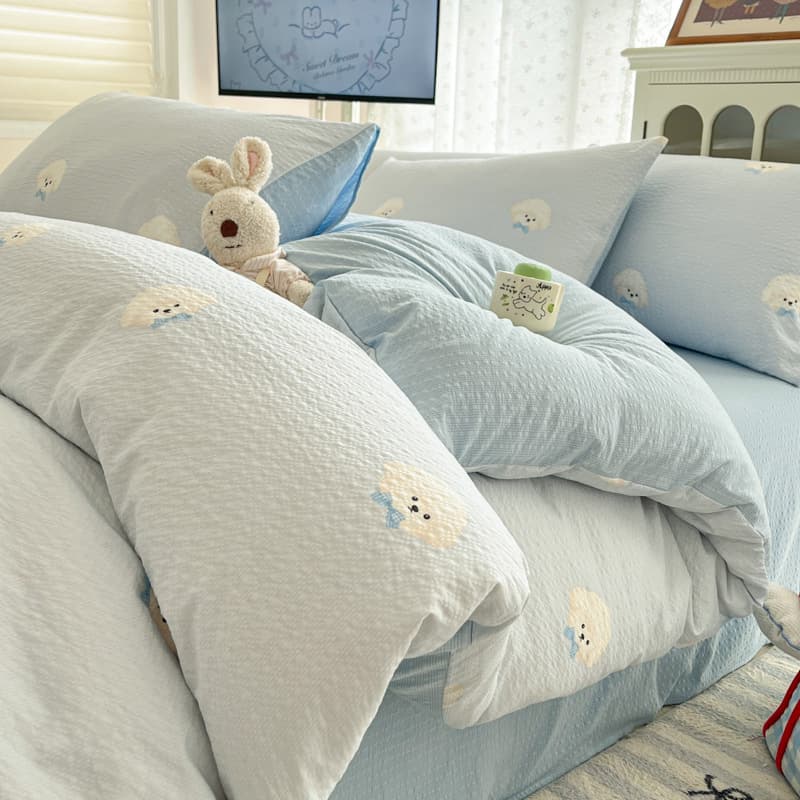 2026 Spring Cartoon Bedding Four-Piece Set Fresh Style Bed Sheet Duvet Cover Nantong Bedding Dormitory Duvet Cover Three-Piece Set 4