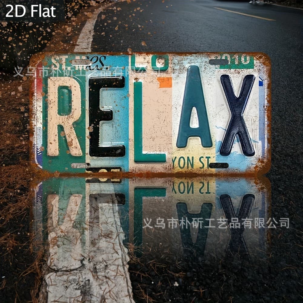 Cross-Best-Selling 2D Flat Wooden Sign "RELAX" Vintage Industrial Style Decorative Hanging Sign