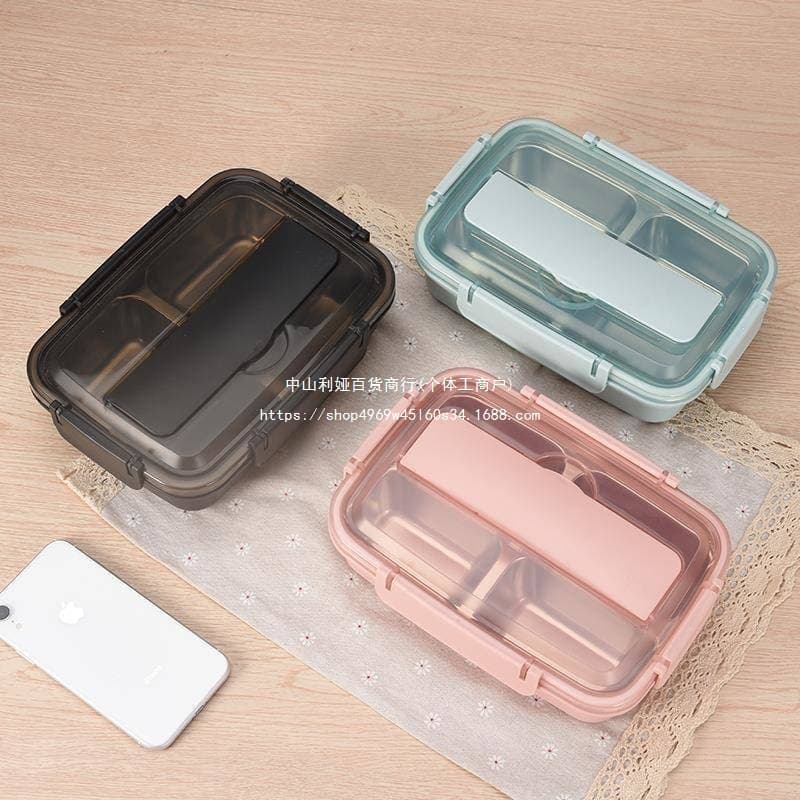 Wholesale primary school student lunch box divided office worker insulated lunch box 304 stainless steel children's anti-scald lid