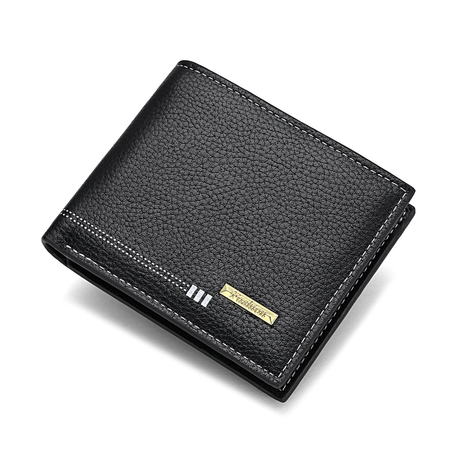 Short Wallet Men's Business Short Wallet Pebble Grain Zipper Young Leather Wallet Cross-border Man Wallet