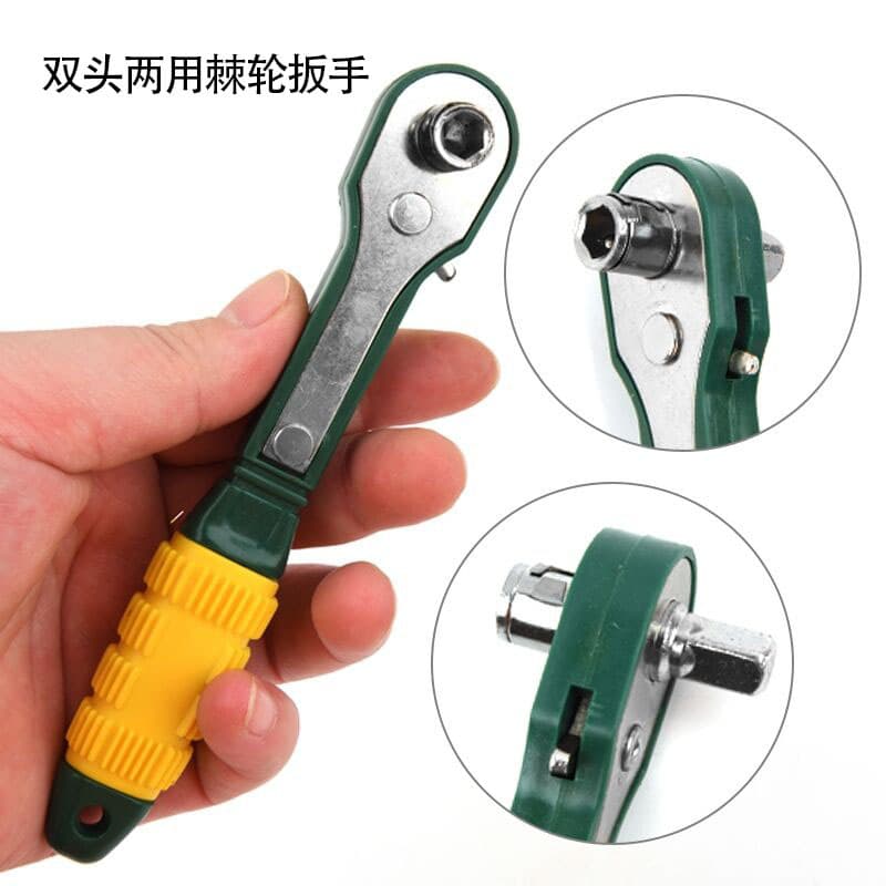Mini Ratchet Screwdriver with Quick Reversible Function, Dual-Use Bit and Socket Wrench, 1/4" Air Bit Handle, Multi-Purpose Type