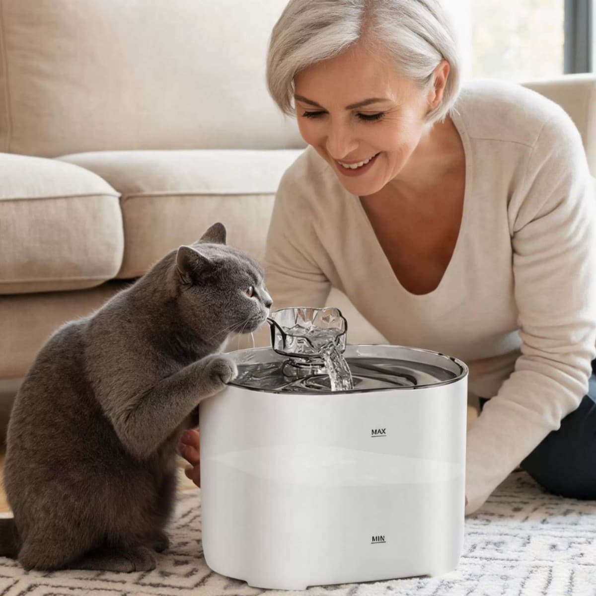 Intelligent Sensing Pet Water Dispenser Automatic Circulation Filter Fresh Water Drinking Device For Cats New Version