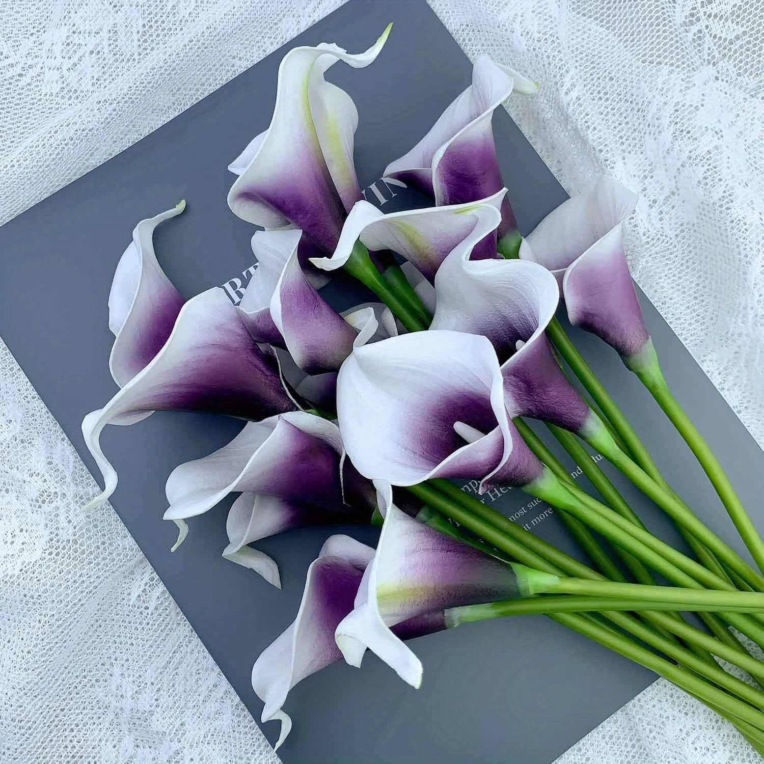 Cross-Border Hot Selling PU Calla Lily Purple Calla Lily Soft Touch Mini Calla Lily Decorative Ornament Artificial Flower Simulation Flower