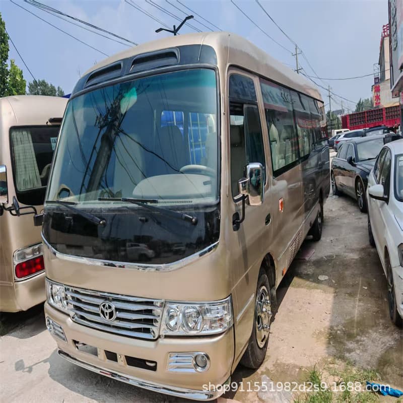 Used 19-23 Seats Toyota Coaster Hiace 4-Cylinder 6-Cylinder Electric Swing Door Electric Folding Door