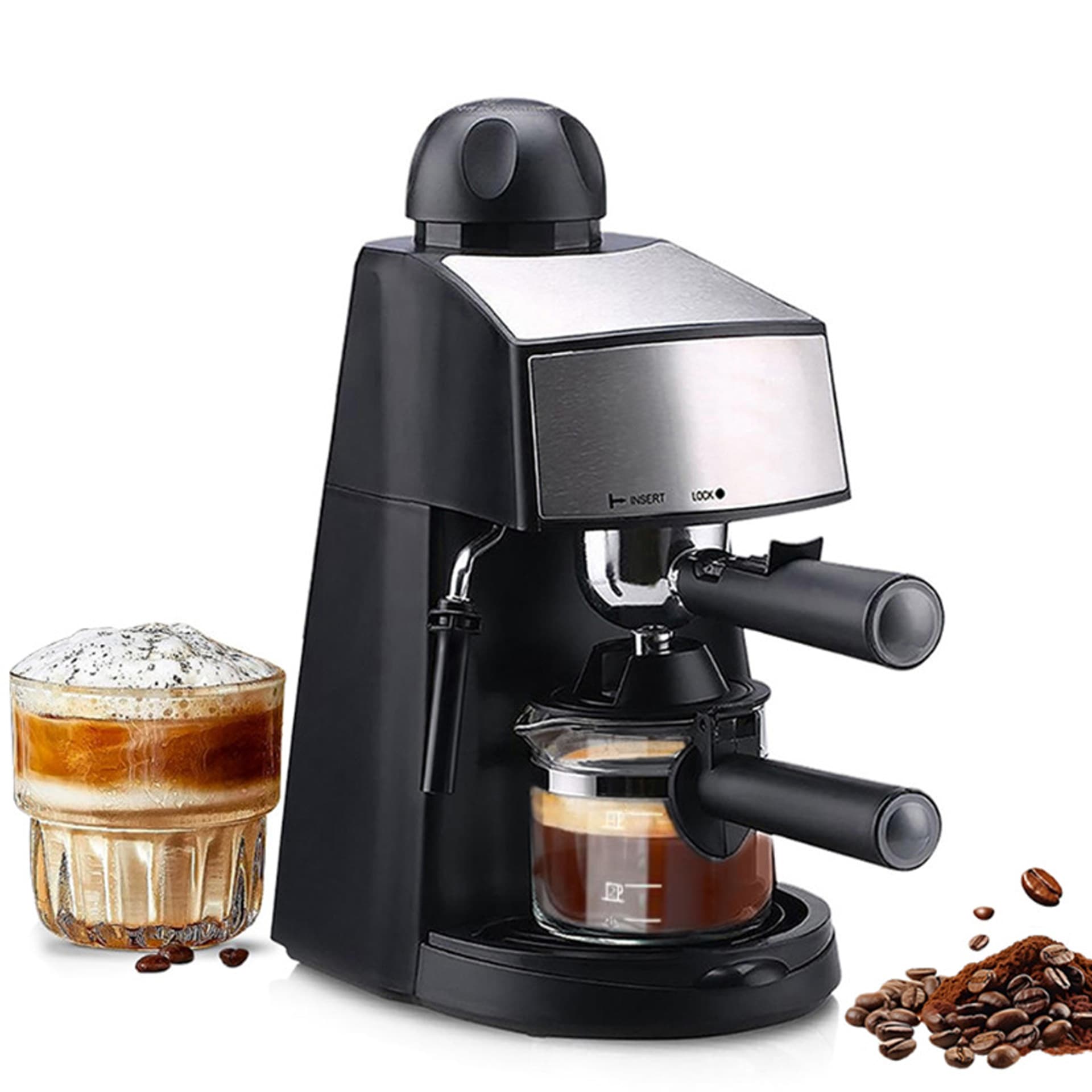 Cross-border 110v/220v coffee machine small household automatic grinding integrated espresso machine steam milk frother