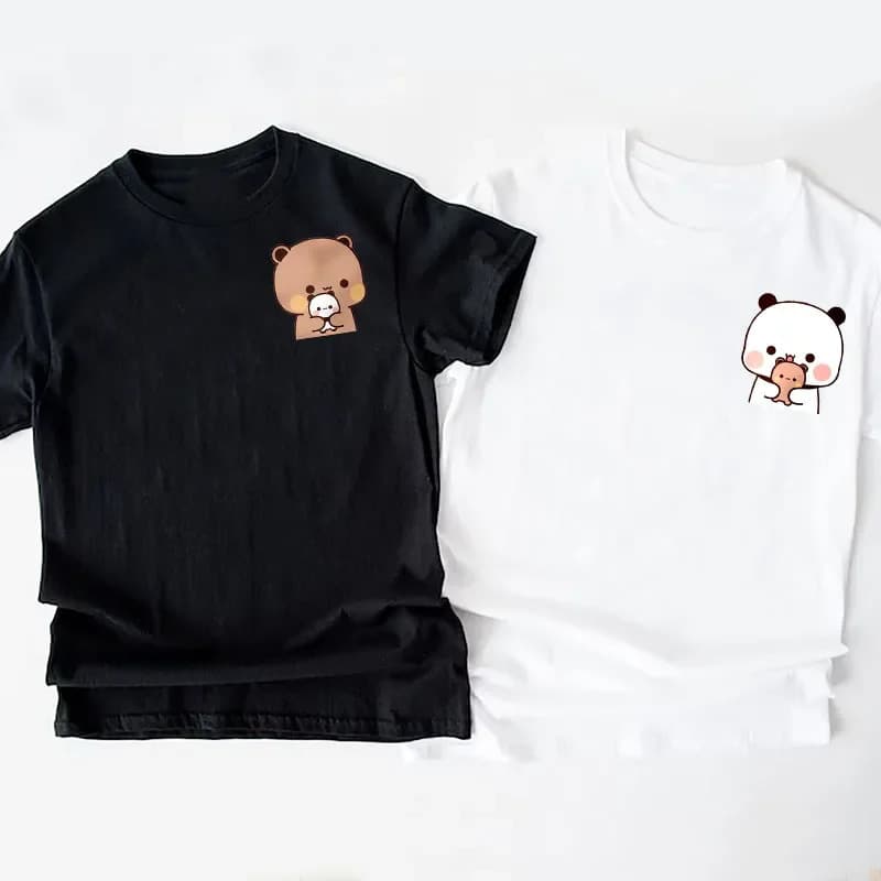 【Cross-border European code】Panda Bear Bubu Dudu and Their Babies T Shirt Fa
