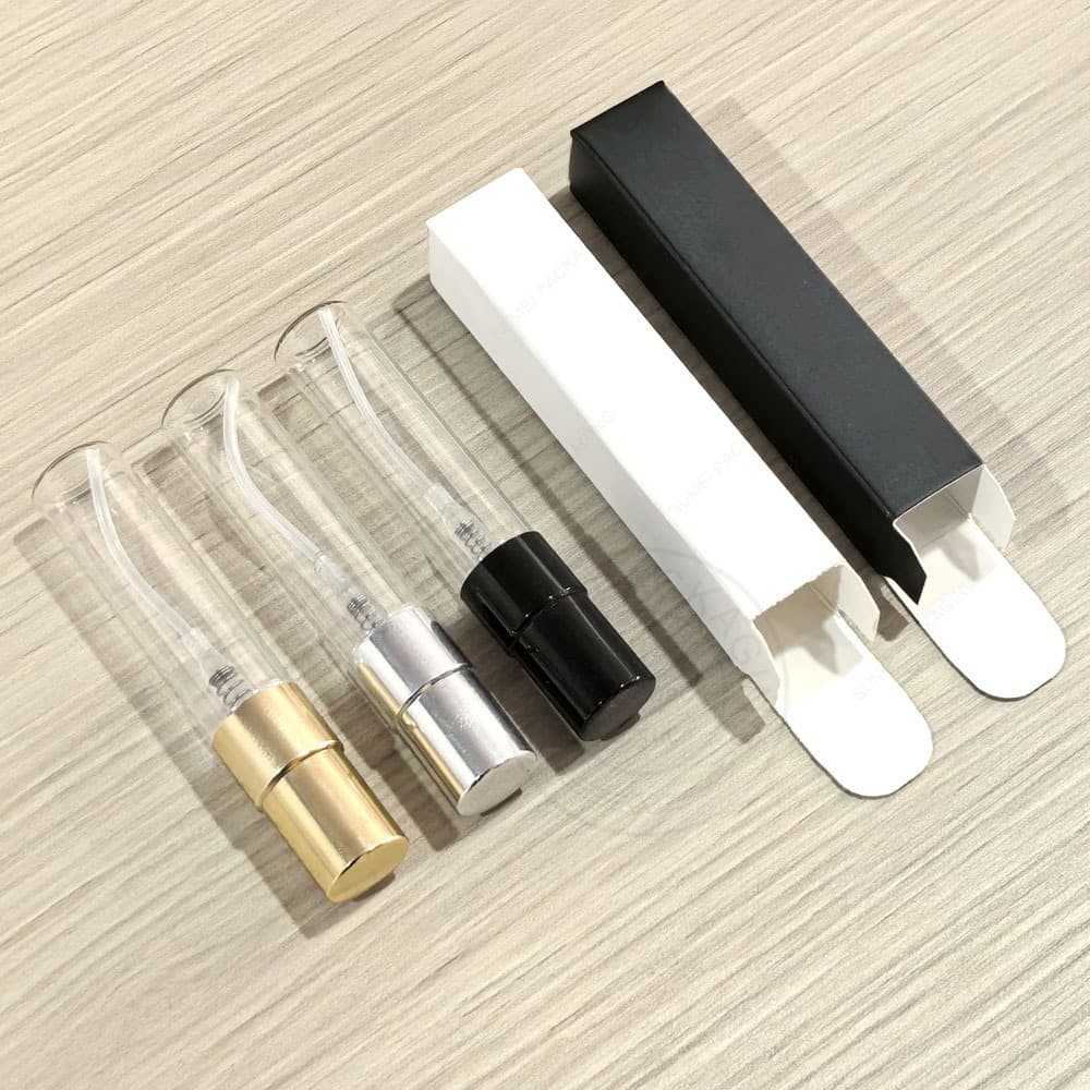 5ml Perfume Glass Bottle with Packaging Box Spray Bottle Hot Stamping Perfume Bottle Cosmetic Bottle Refillable Bottle