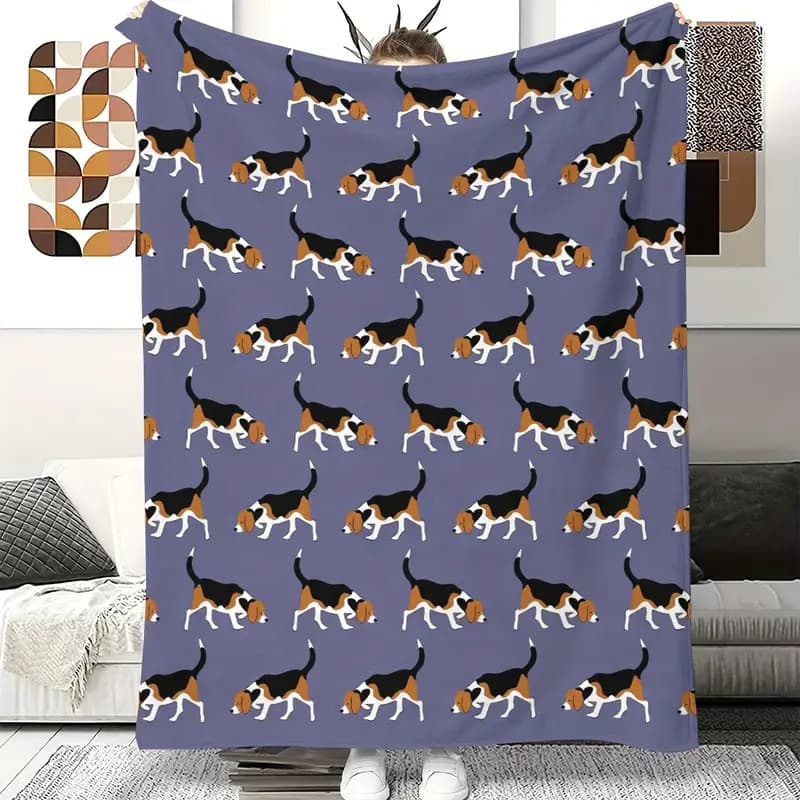 Beagle Blanket Animal Autumn and Winter Warm Sofa Cover Blanket High Definition Digital Printing Single Sided Flannel Air Conditioning Blanket