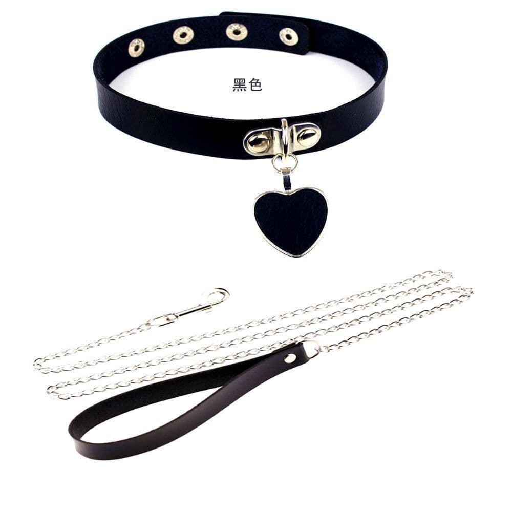 Sexy Leather Leash Dog Chain Couple Sex Toy Bell Collar Love Leather One Piece Dropshipping