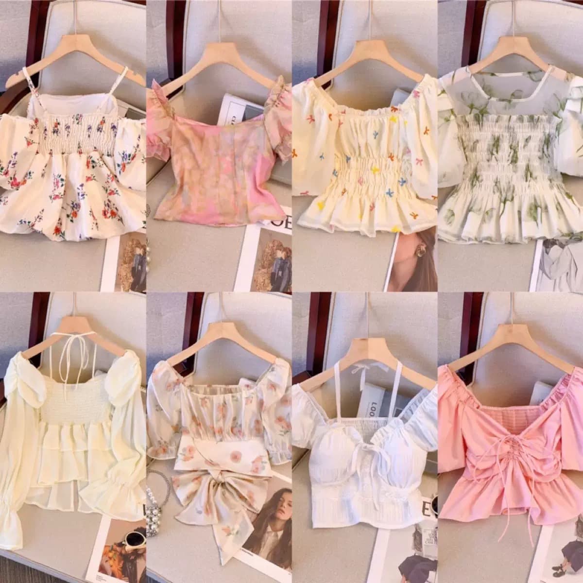 Summer new chiffon shirt women's short-sleeved tops pretty girl Korean style women's fashion popular ins trend cross-border