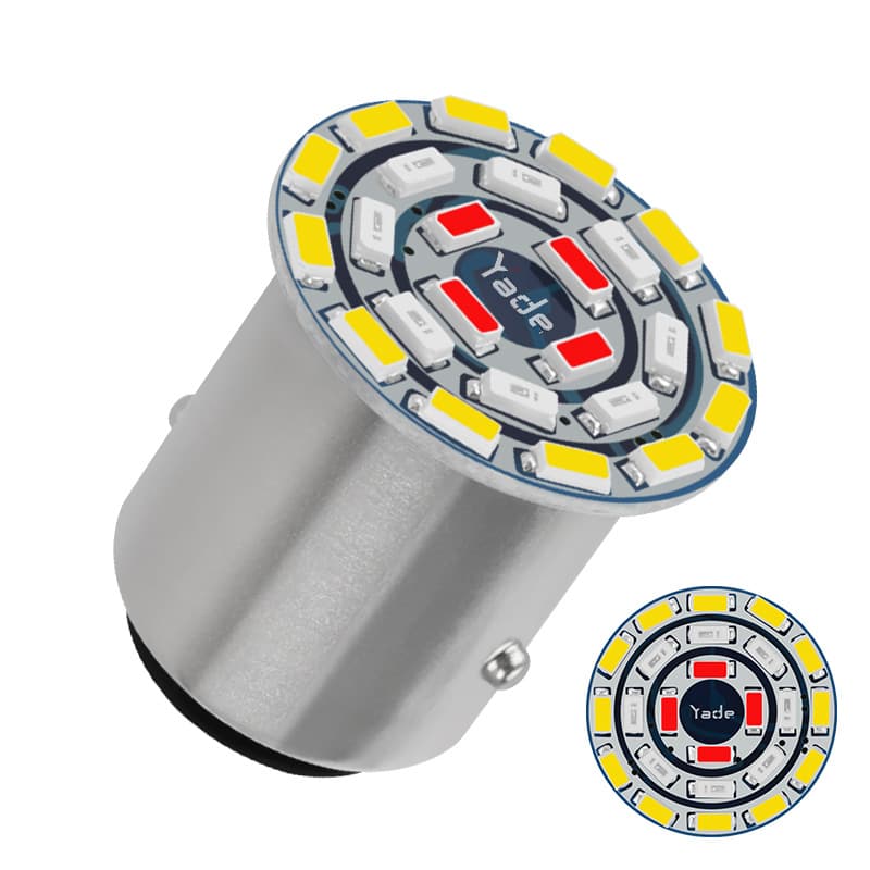Motorcycle LED Tail Light Brake Light Flashing Colorful 1157 3014 24SMD Three-Color High-Brightness Signal Bulb