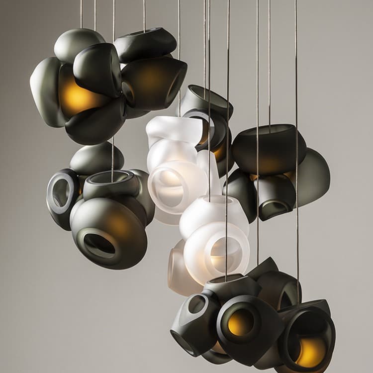 Rose designer's new post-modern chandelier black and white combination art chandelier hotel lobby banquet hall engineering light