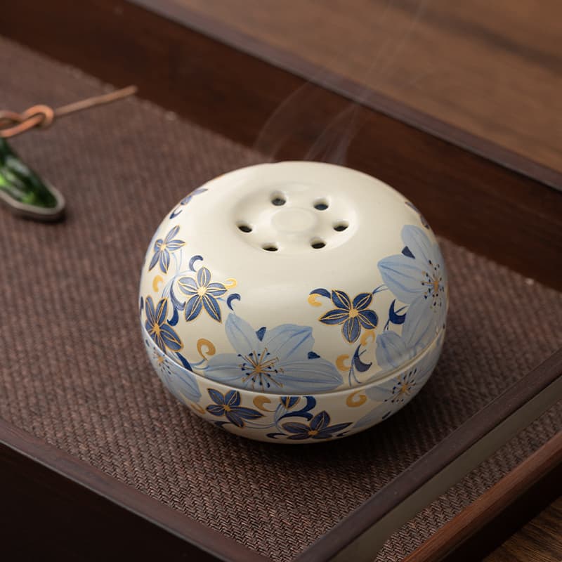 National trend light luxury ceramic plate incense burner household indoor incense burner light luxury retro indoor incense burner sandalwood agarwood burner