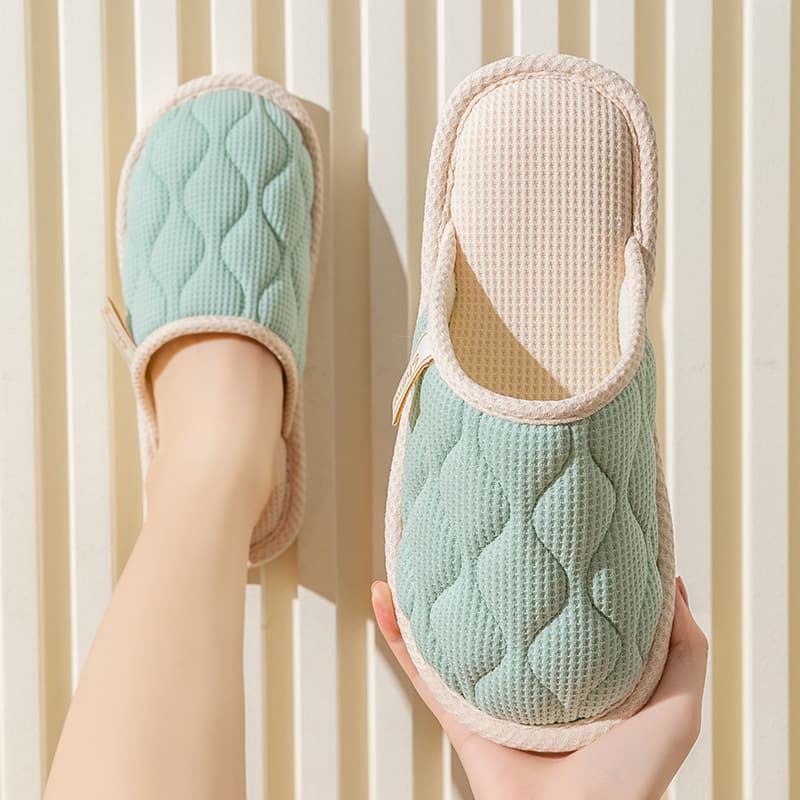 Spring and Autumn Cotton Slippers, All-Season Women's Indoor Home Use, Linen Fabric Anti-Slip, Flax Home Wholesale