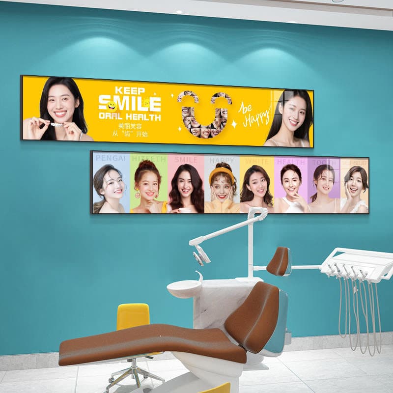 Dental Clinic Decorative Painting, Dental Hospital Image Wall, Dentist Promotional Poster Background Wall, Dental Advertising Hanging Painting