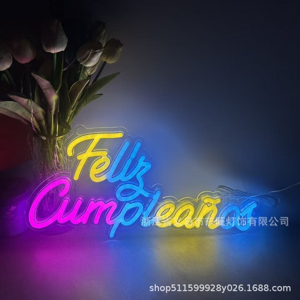 Cross-Border Hot-Selling LED Neon Sign for Christmas, Proposal, Spanish-Themed Birthday Atmosphere Decoration Light, Foreign Trade Wholesale USB