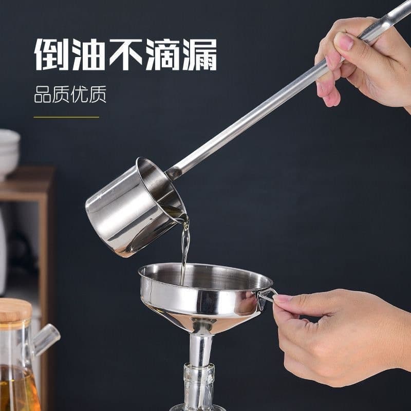 Wine Dipper 201 Stainless Steel Thickened Wine Ladle Household Large Diameter Dipper Wine Spoon Oil Funnel Scooping Alcohol