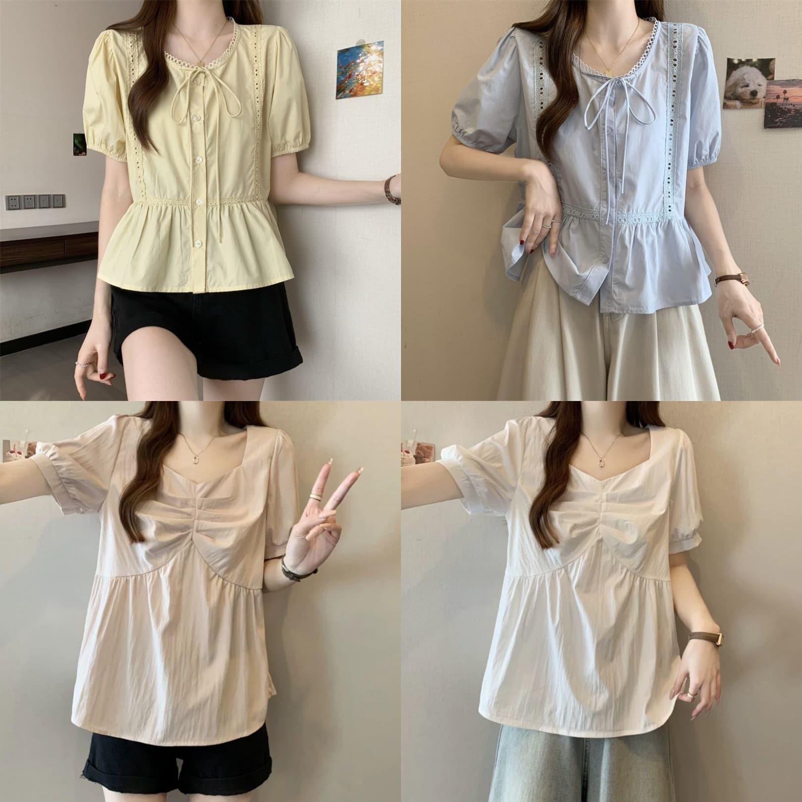 Women's Tops 2025 Plus Size Summer Short Sleeve French Floral Print Loose Fitting Slimming Top