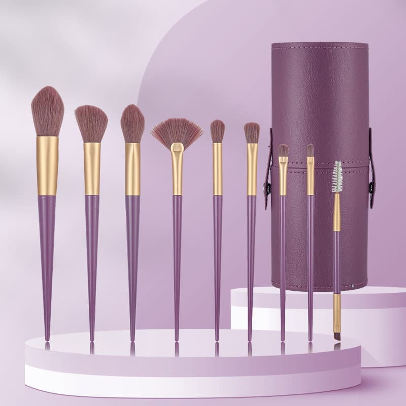 9 small purple sweet potato bagged makeup brush set Amazon cross-border new beginner wholesale cross-border hot sale