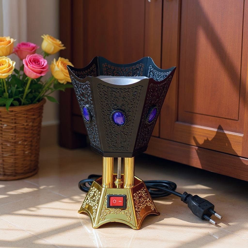 Factory Direct Supply Southeast Asia Middle East Saudi Arabia Dubai Metal Crystal Aromatherapy Burner Plug-in Charcoal Incense Burner