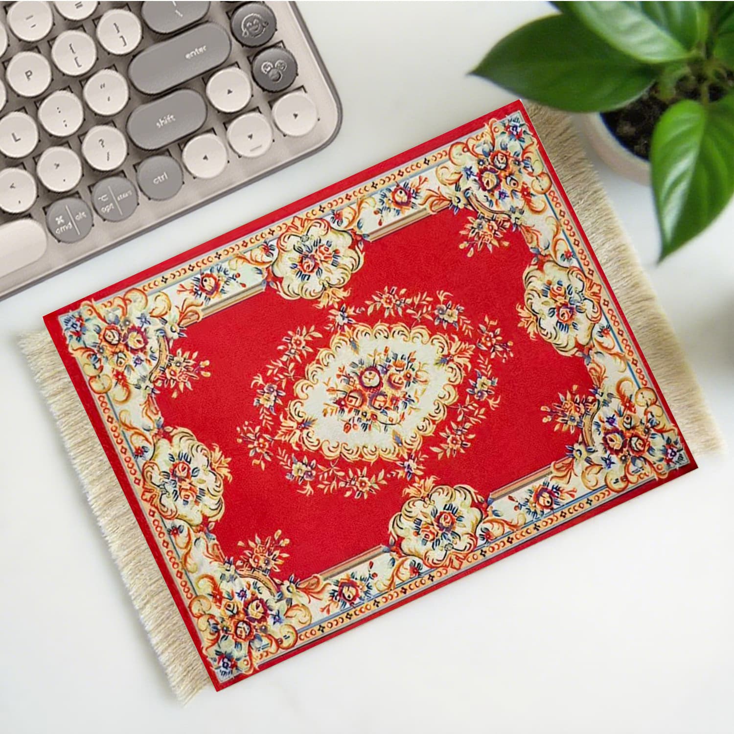 Xinjiang Ethnic Style Persian Mat Small Cultural Creative Plush Persian Mat Creative Carpet-Style Tassel Middle Eastern Heat-Insulated Coaster