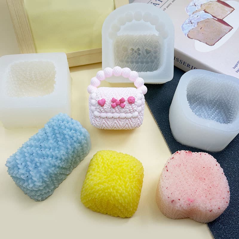 Knitted Yarn Series Squishy Silicone Mold, Chocolate Cheese Mold, Handmade Soap, Bag, Aromatherapy Candle Mold