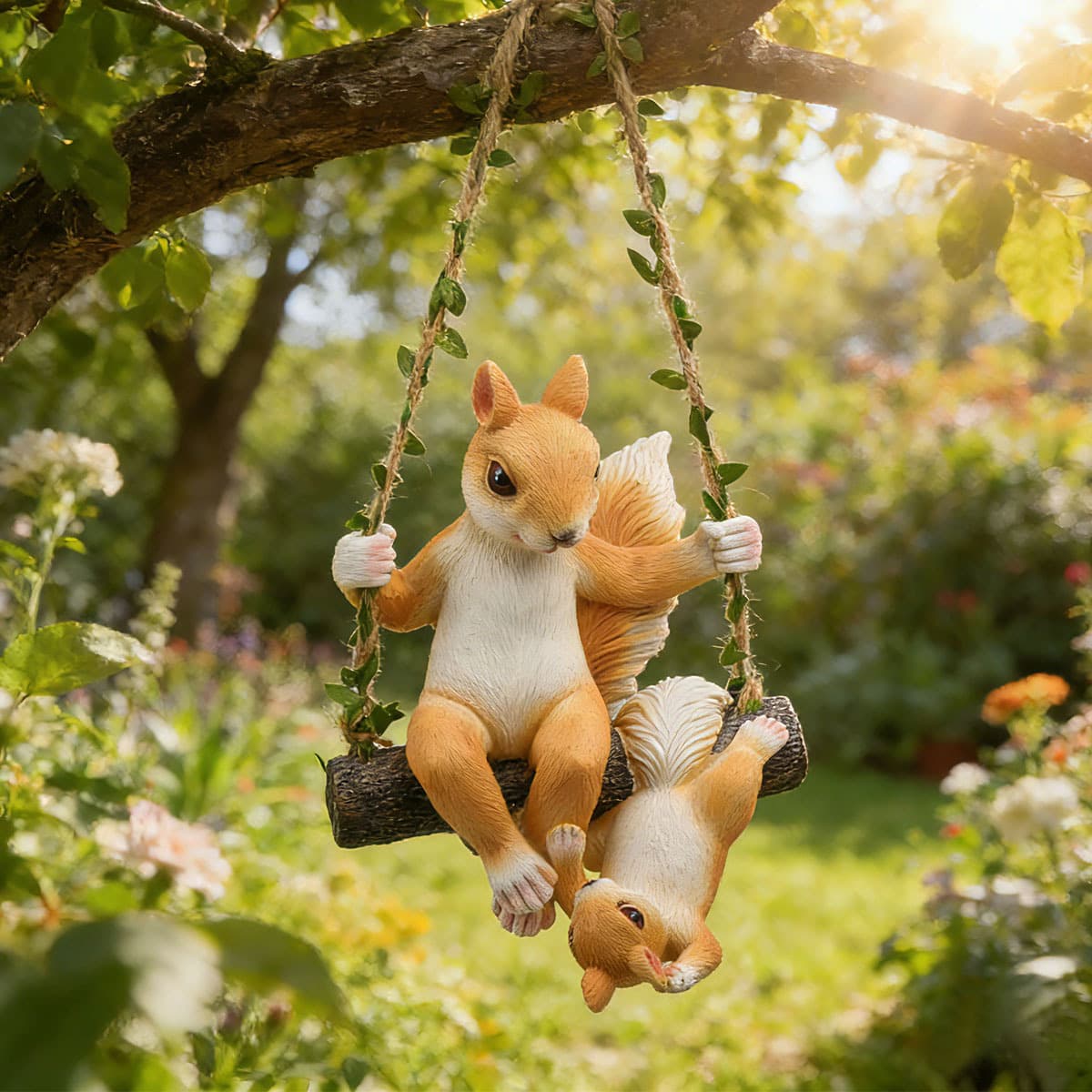Creative Squirrel Potted Plant Hanging Ornament Garden Simulation Animal Resin Accessories Decorative Gardening DIY Ornaments