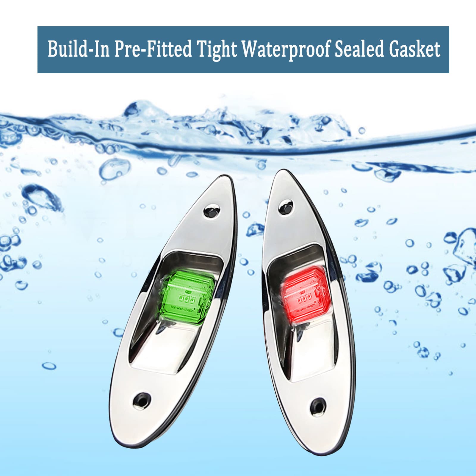 Stainless Steel LED Yacht Navigation Light Marine Signal Red Green Signal Light