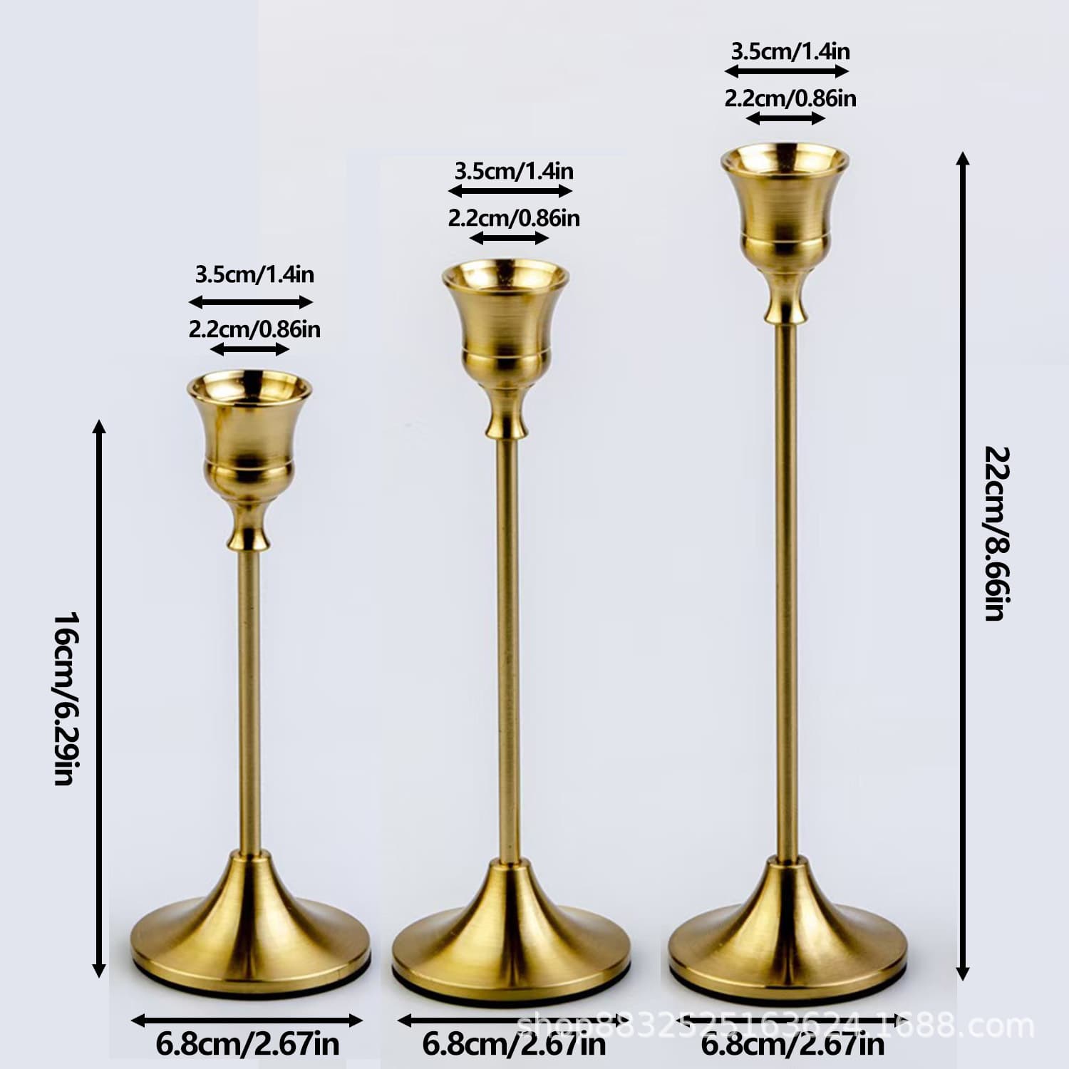 Cross-border metal wrought iron retro ornament, brass candlestick, Christmas decoration, wedding candle ornament, craftsmanship