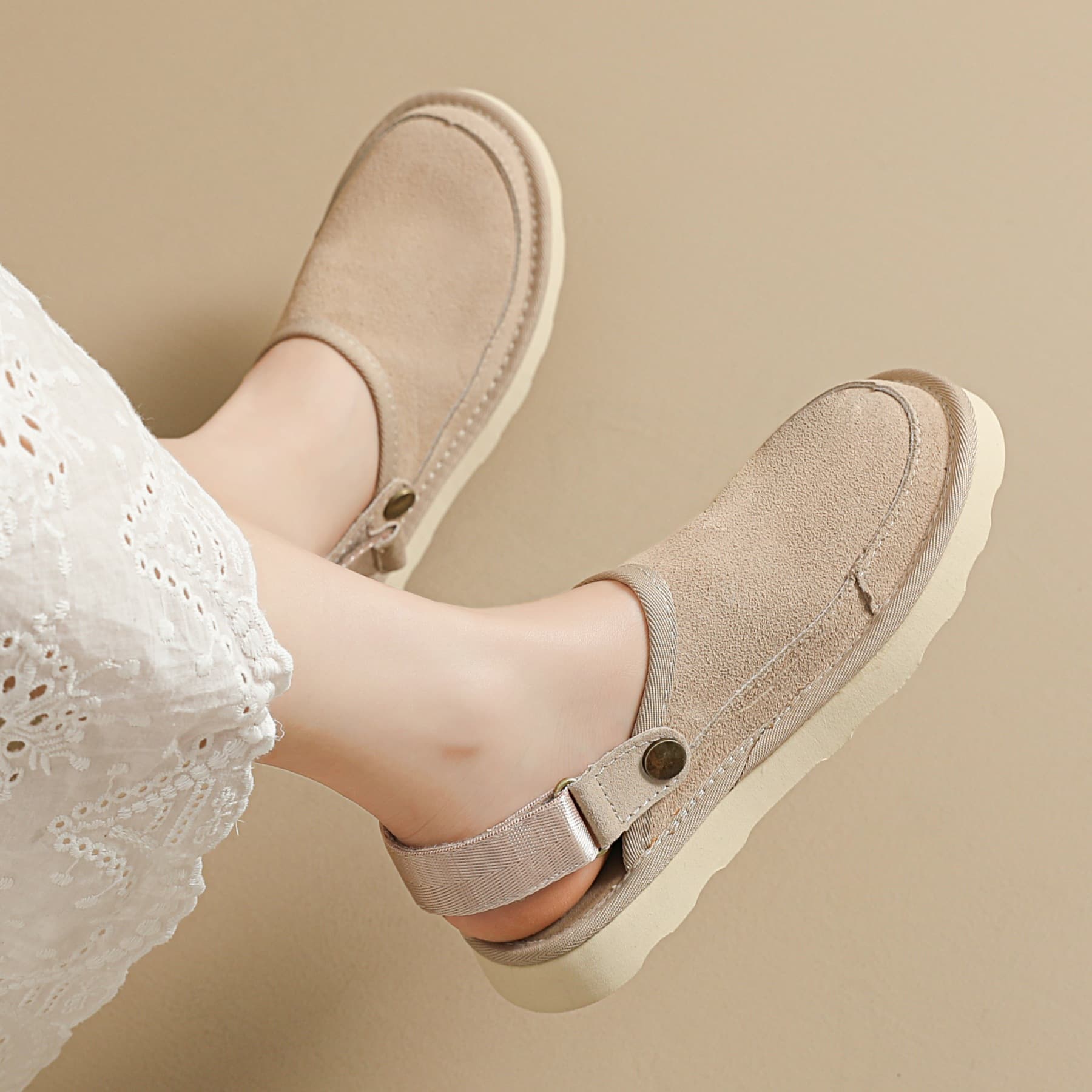 Thick-Soled Half-Slippers for Outdoor Wear, 2026 Spring and Autumn New Versatile Casual Fashion Comfortable Dual-Wear Slippers for Women, Closed-Toe Half-Slippers
