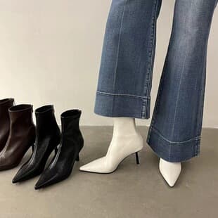 French Style Pointed Toe Kitten Heel Brown Low Heel Slim Boots Autumn Korean Style Ankle Boots Low Heel Short Boots Women's Single Boots
