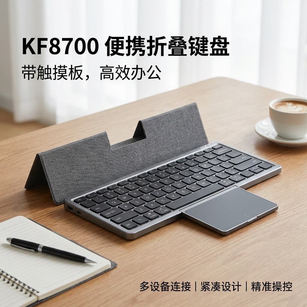 New Wireless Bluetooth Keyboard For Tablet Mobile Phone Computer Pu Leather Hidden Touchpad Portable Digital Accessory