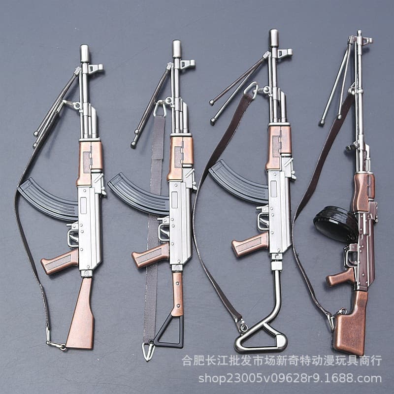 Chicken weapon model domestically produced 56-type AK Bayi bar RPK metal miniature model props ornaments collection