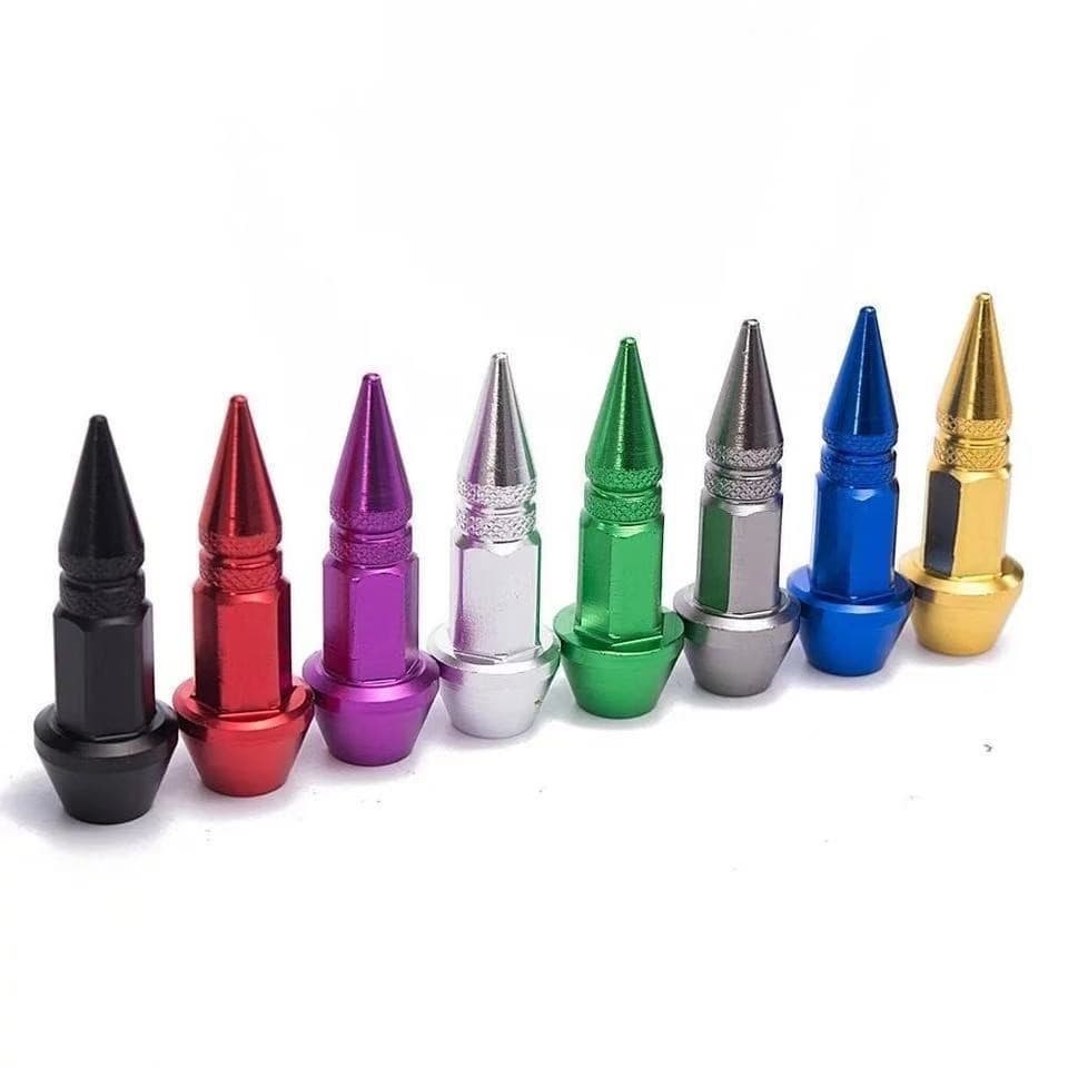 Universal Car Bullet Valve Cap Modified Pointed Valve Stem for Bicycle Motorcycle Universal Valve Core Cap