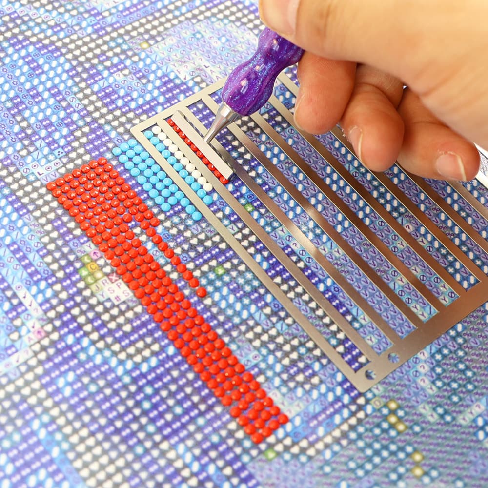 New Diamond Painting Positioning Ruler Stainless Steel Grid Ruler 5D Diamond Art DIY Round Square Diamond Net Ruler Tool Set