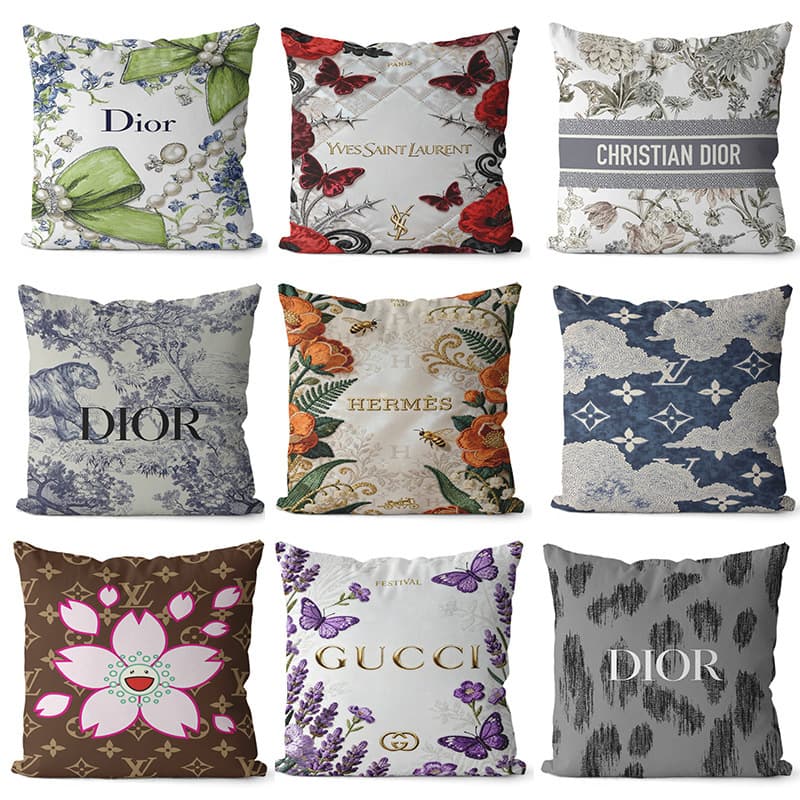 Cross-border Trendy Brand Logo Pillow Cover Quality Home Pillow Sofa Plush Pillow Cover Cushion Pillowcase