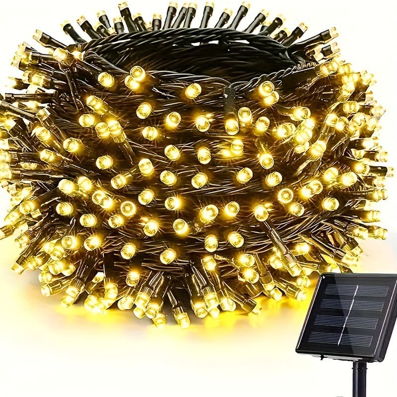 2026 New Cross-border Solar LED Outdoor String Lights 20/50/100 LEDs 16/23/39 Feet