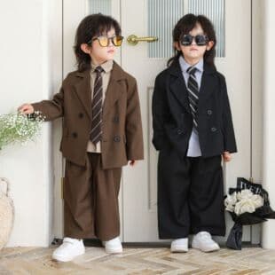2024 Spring/Autumn New Boys' Suit, Korean Style Loose Fit, Children's Blazer for Wedding Flower Boy Speech
