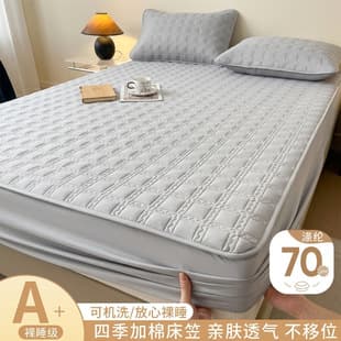 Cross-Border Supply Quilted Fitted Sheet Single Full Wrap Bed Cover Dirt-Proof Mattress Pad Non-Slip Easy Not to Shift Mattress Protector