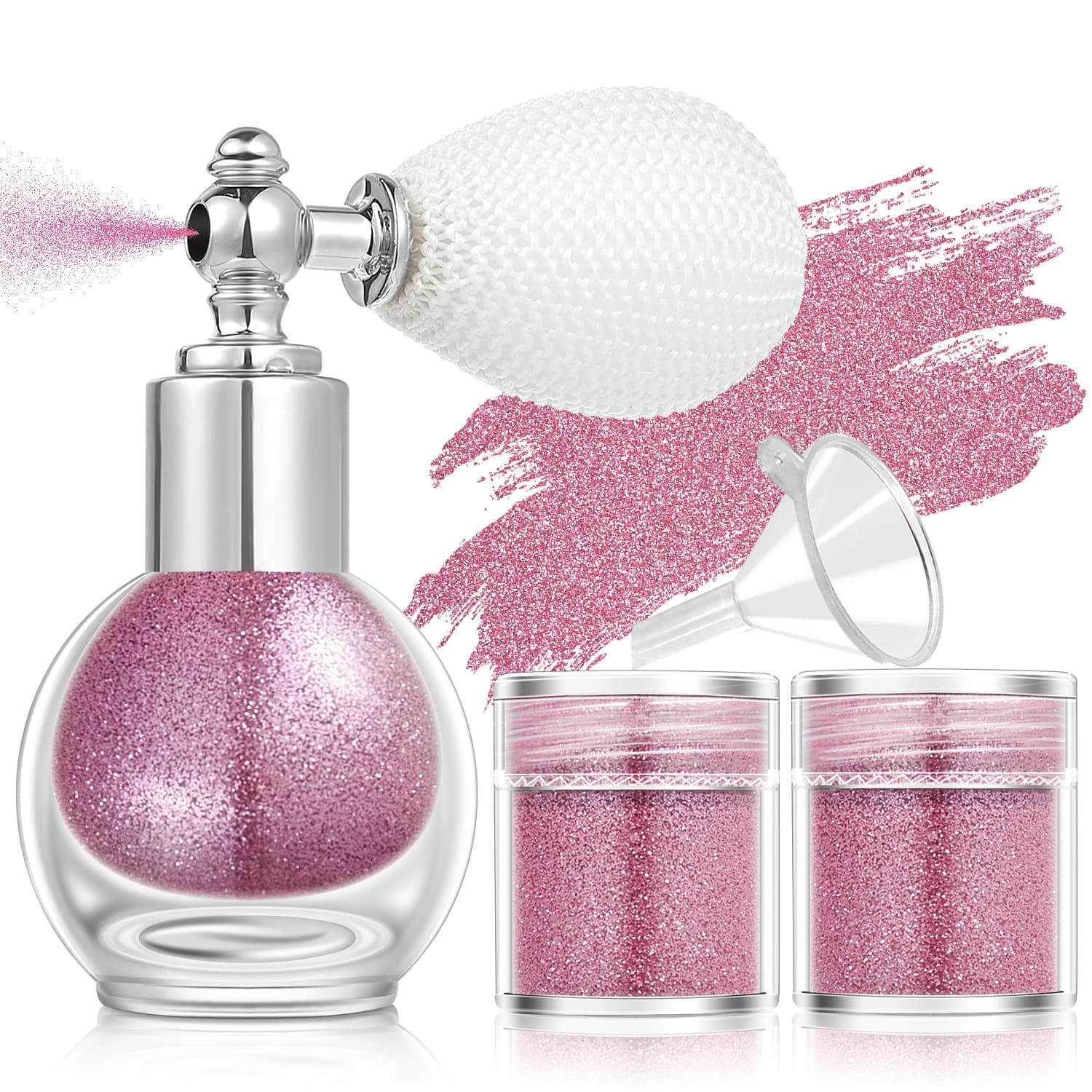 Amazon Wholesale Glitter Spray Highlighter Shimmer Powder Air Cushion Bottle Body Eye Shadow Face Nail Art Glitter Spray Powder
