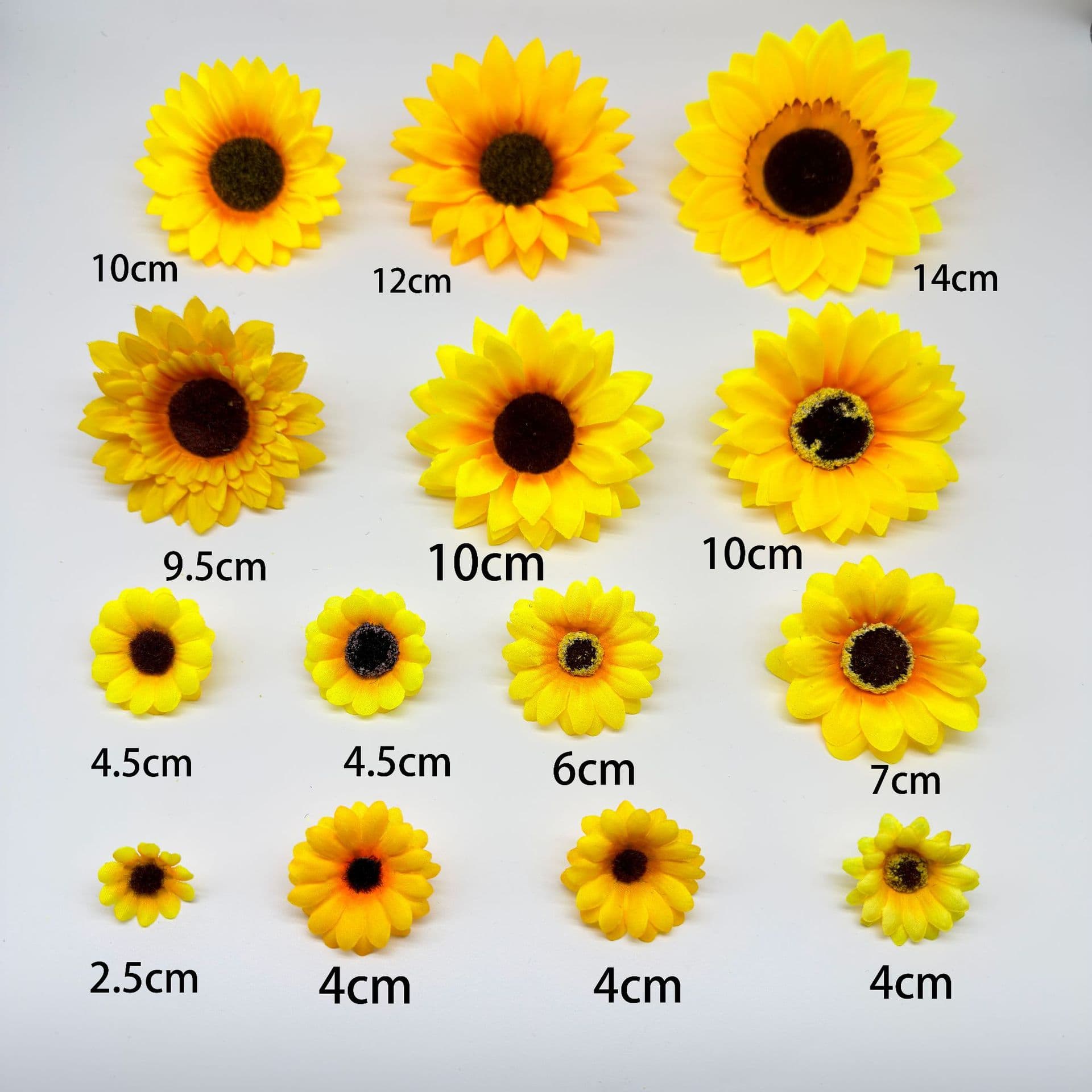 Factory Wholesale 2.5-14cm Sunflower Heads DIY Silk Cloth Flower Artificial Flower Accessories Decoration