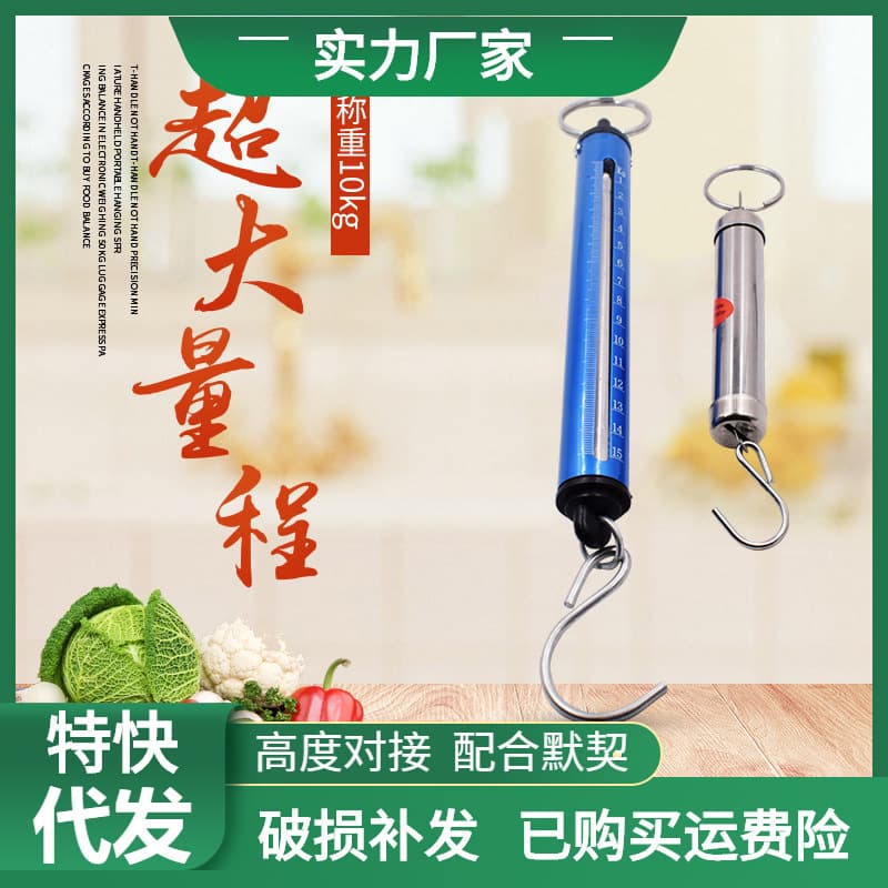 Spring Scale Hook Scale Portable Handheld Old-Fashioned Mechanical Spring Scale for Shopping 5 Jin 10kg