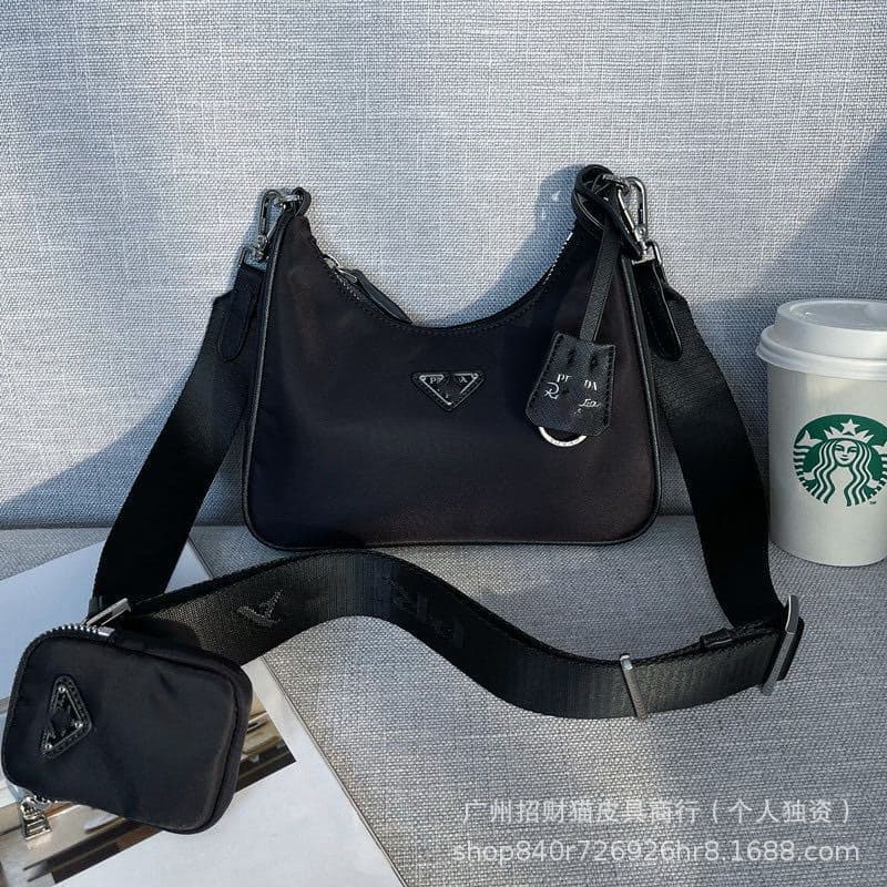 P-Style 3-in-1 Chain Bag, New Shoulder Bag, Handheld Crossbody Bag, Underarm Bag, Waterproof Nylon Fabric Women's Bag HOBO.