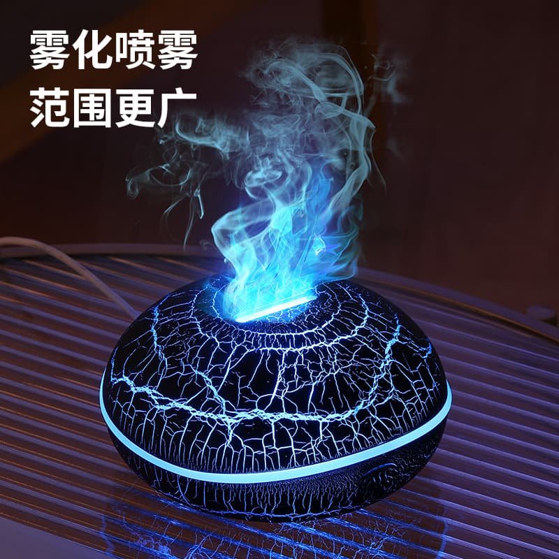 New Desktop Aromatherapy Machine Home Air Essential Oil Diffuser Ultrasonic Humidifier Colorful Simulation Flame Wholesale
