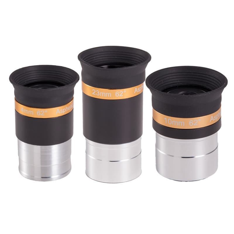 Astronomical Telescope Accessories 1.25 Inch 62-Degree Wide Angle 4mm/10mm/23mm Aspherical Wide-Angle Eyepiece