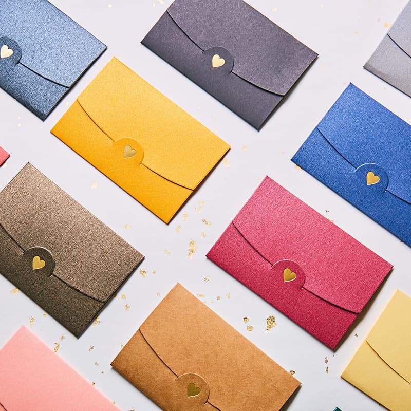 Small Greeting Card Envelopes, Foil-stamped Heart Specialty Paper Envelopes, Western-style Colored Small Envelopes, Pearl Paper Envelopes